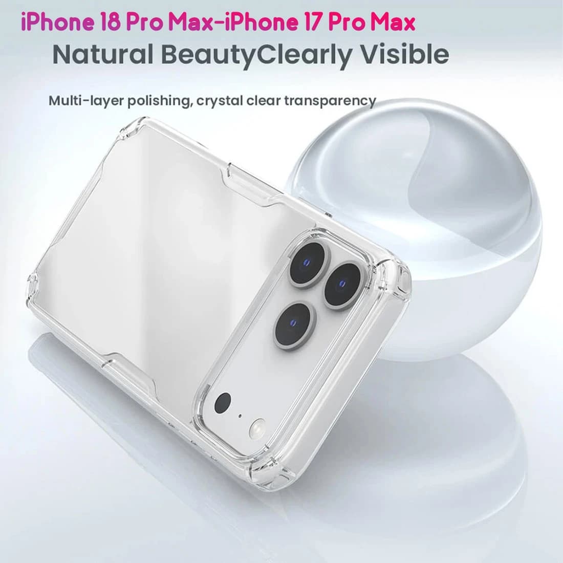 قاب شفاف iPhone 18 Pro Max مارک نیلکین مدل TPU Pro — تصویر ۴