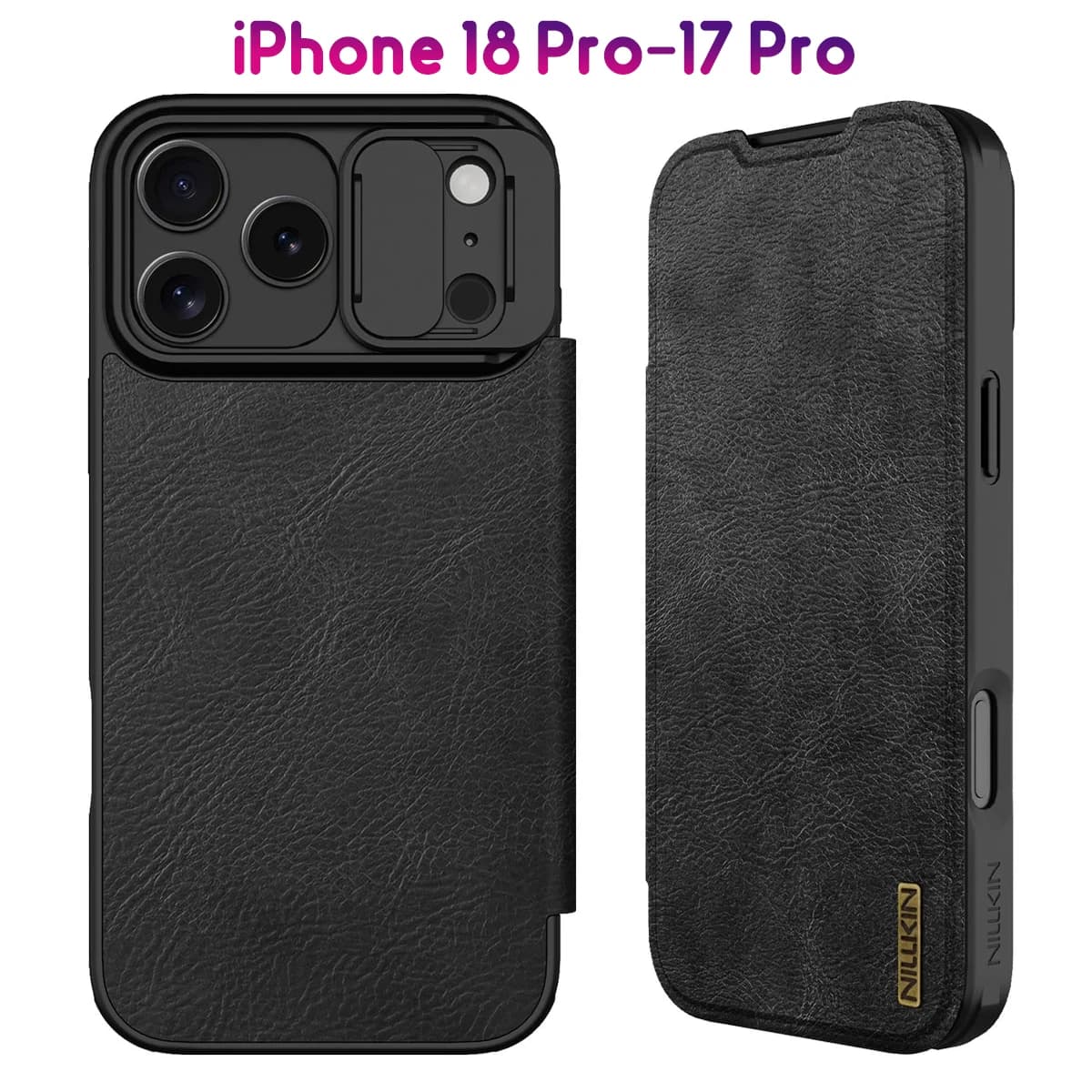 کیف چرمی محافظ دوربین دار iPhone 18 Pro مارک نیلکین مدل Qin Pro — تصویر ۱۰