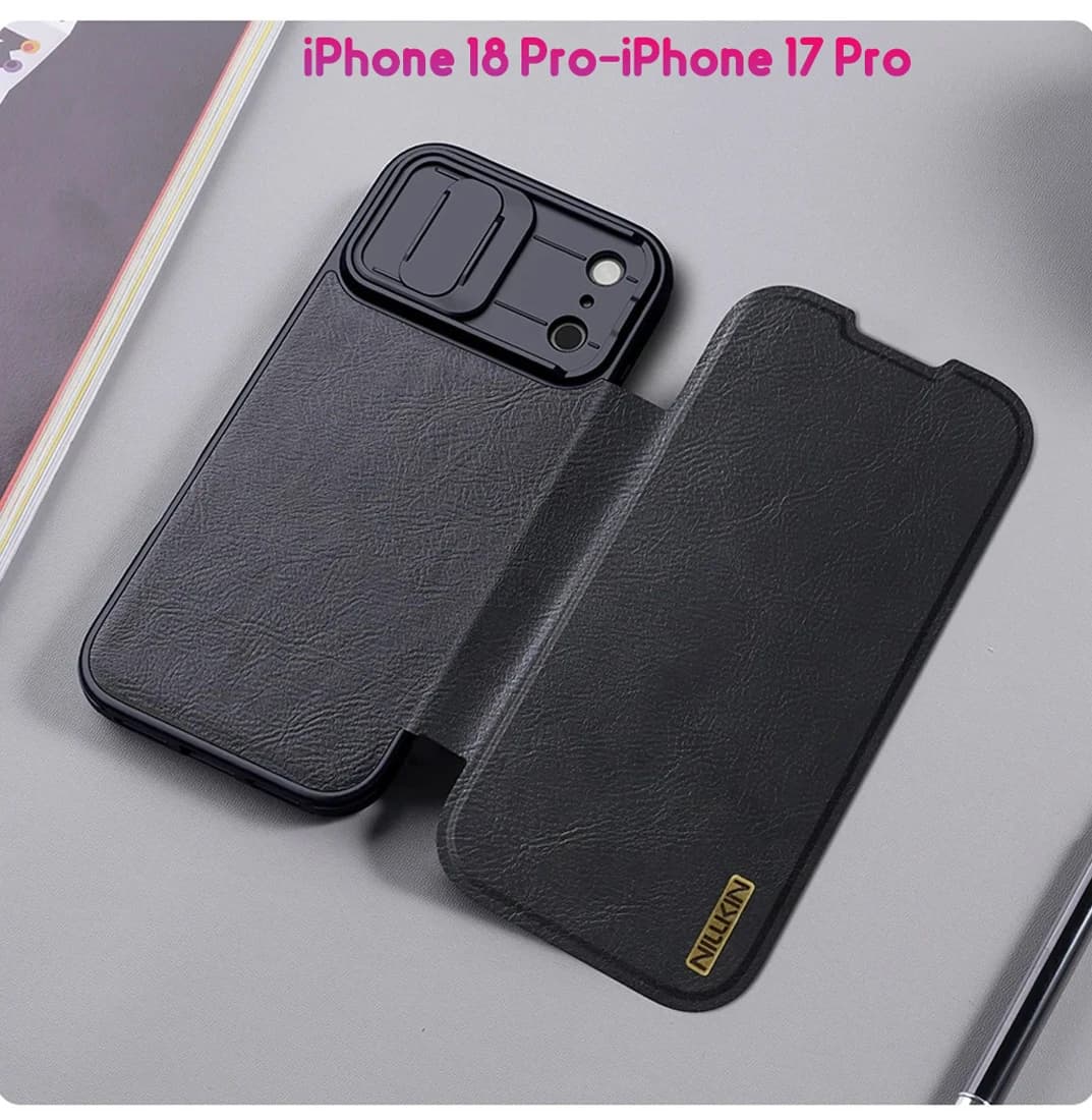 کیف چرمی محافظ دوربین دار iPhone 18 Pro مارک نیلکین مدل Qin Pro — تصویر ۵