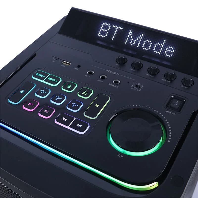 اسپیکر بلوتوثی BTS-2271 + ریموت کنترل و میکروفون — تصویر ۴