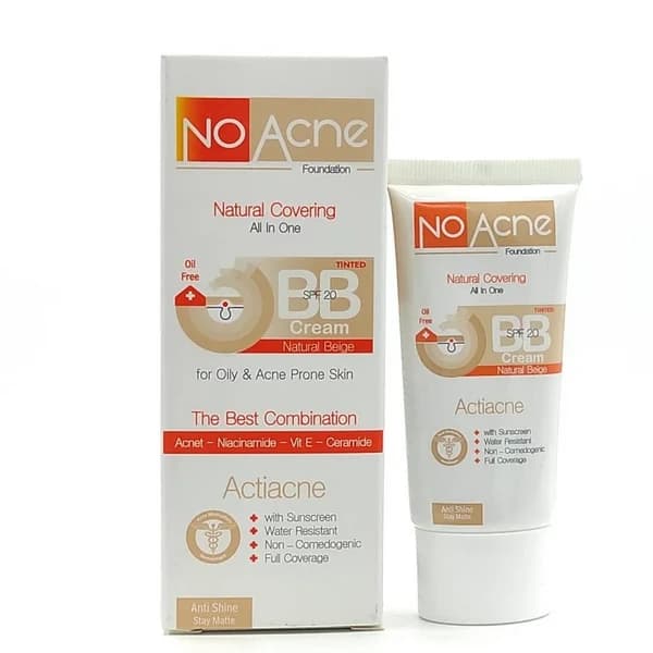 بی بی کرم پوست چرب و جوشدار بژ طبیعی نو آکنه 40 میلی‌لیتر‌ No Acne