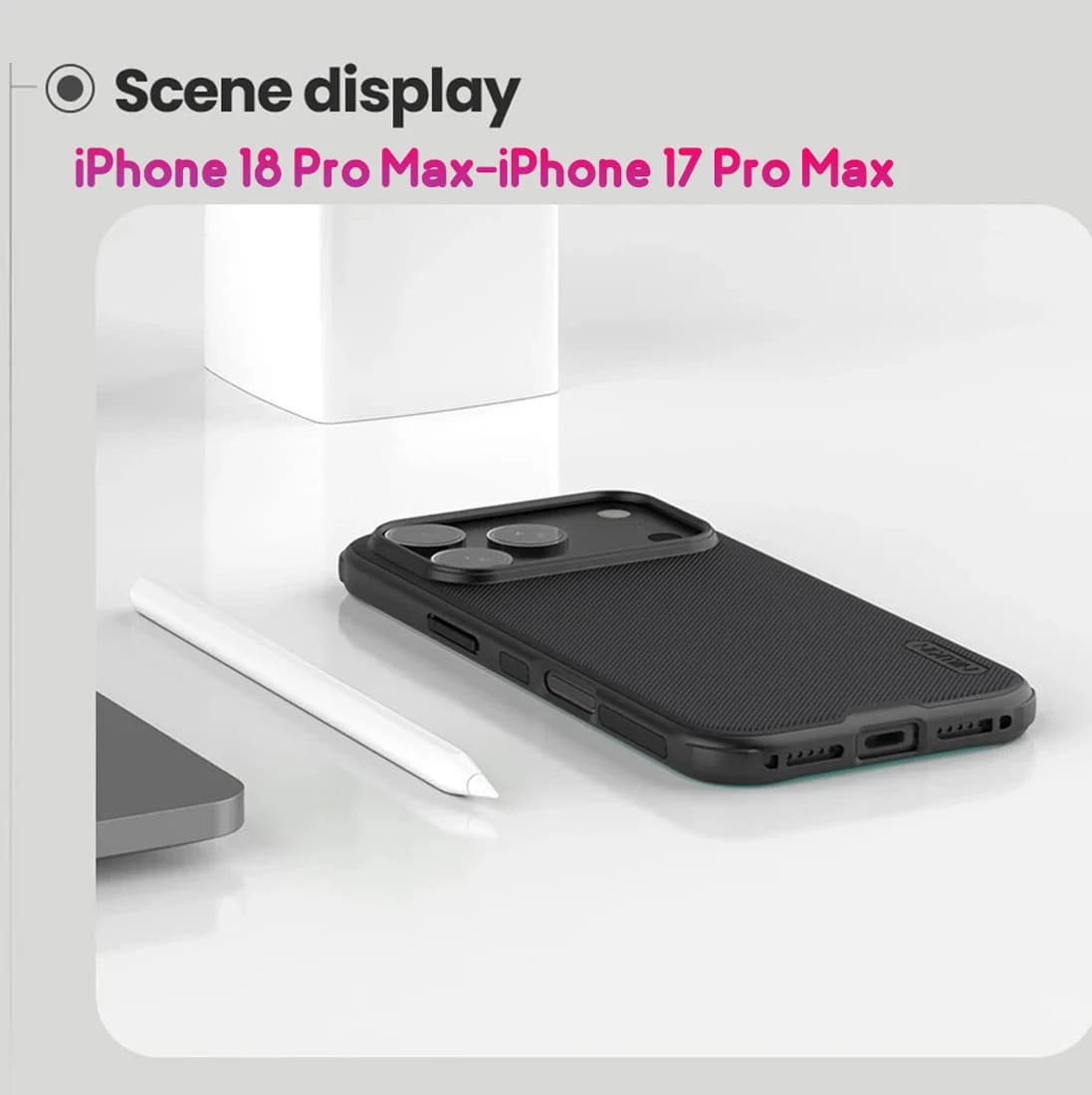 قاب ضدضربه iPhone 18 Pro Max مارک نیلکین مدل Super Frosted Shield Pro — تصویر ۵