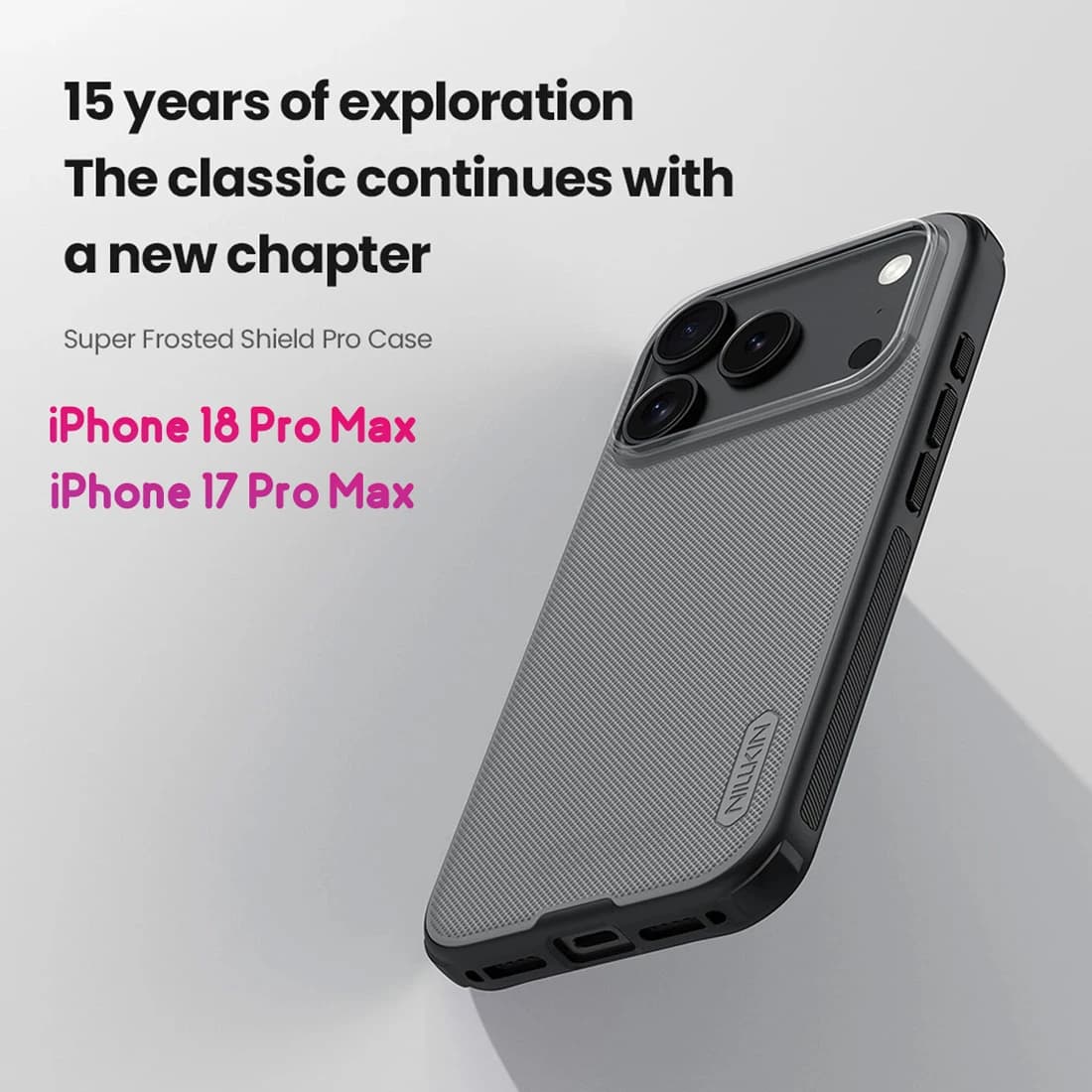 قاب ضدضربه دودی iPhone 18 Pro Max مارک نیلکین مدل Super Frosted Shield Pro Clear — تصویر ۱۱