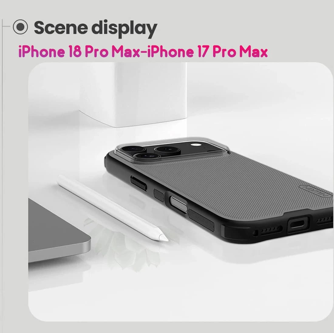 قاب ضدضربه دودی iPhone 18 Pro Max مارک نیلکین مدل Super Frosted Shield Pro Clear — تصویر ۱۲