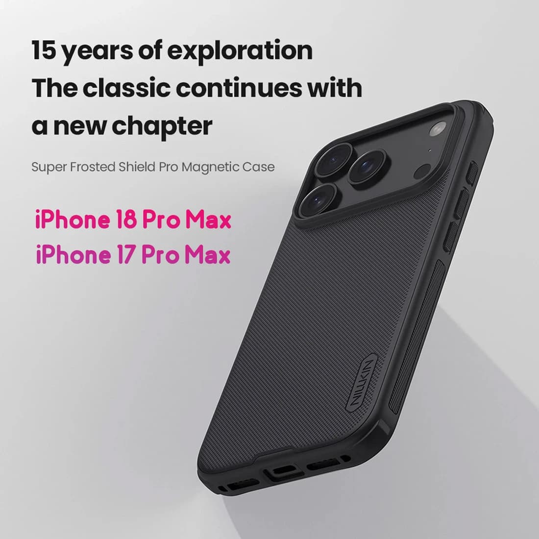قاب ضدضربه مگنتی iPhone 18 Pro Max مارک نیلکین مدل Super Frosted Shield Pro Magnetic — تصویر ۷