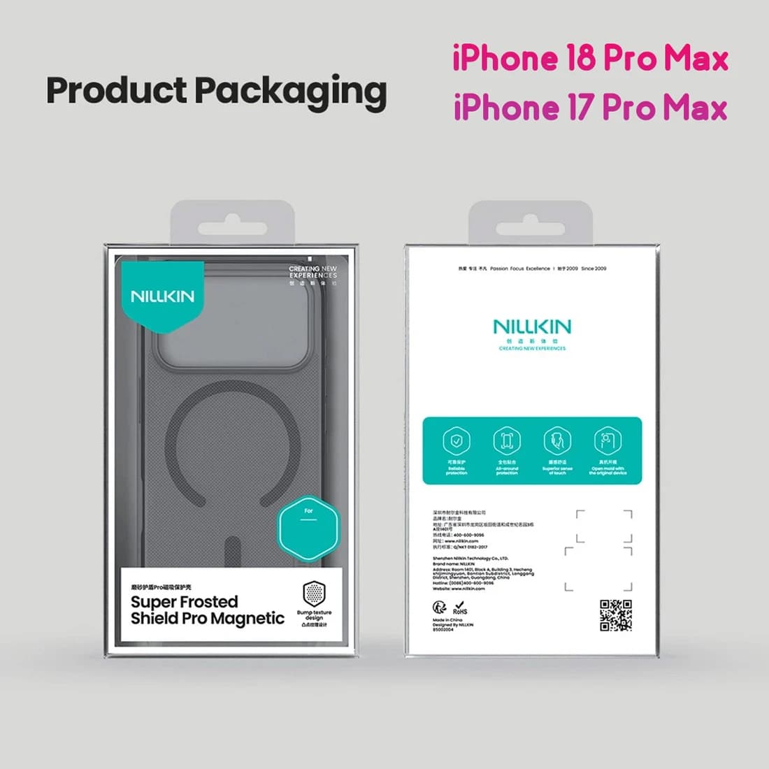 قاب ضدضربه دودی مگنتی iPhone 18 Pro Max مارک نیلکین مدل Super Frosted Shield Pro Clear Magnetic — تصویر ۱۰