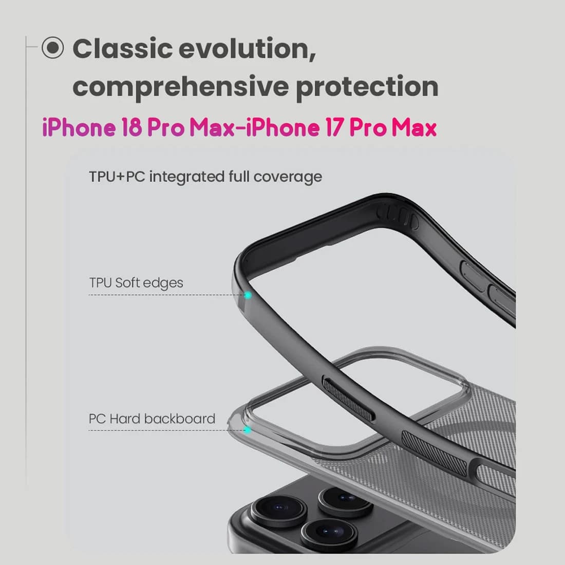 قاب ضدضربه دودی مگنتی iPhone 18 Pro Max مارک نیلکین مدل Super Frosted Shield Pro Clear Magnetic — تصویر ۱۱