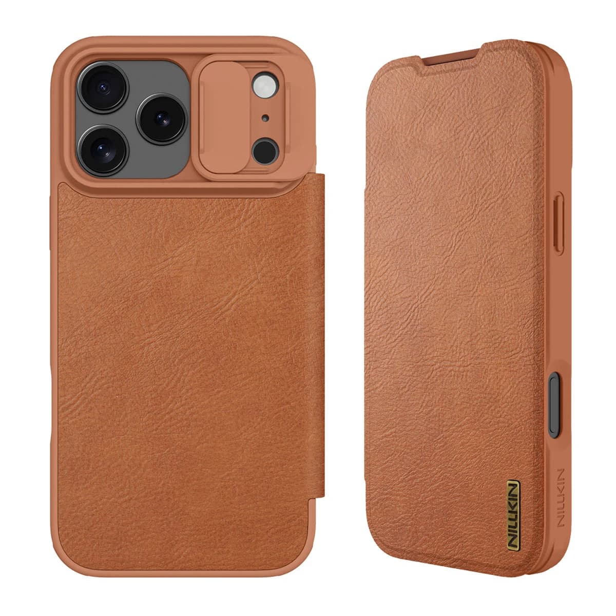 کیف چرمی محافظ دوربین دار iPhone 17 Pro Max مارک نیلکین مدل Qin Pro — تصویر ۱۱
