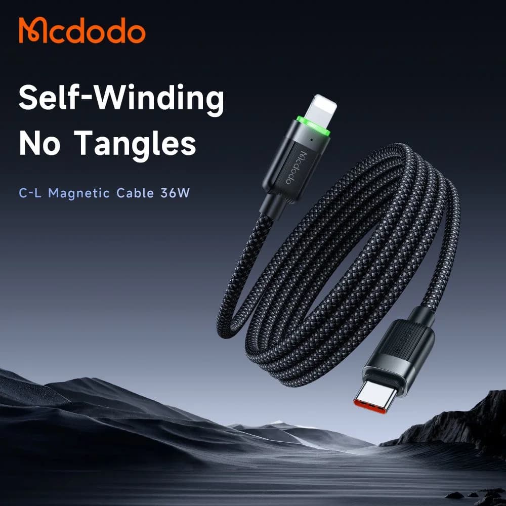 کابل شارژ مغناطیسی 36 وات 3 آمپر 1.2 متر Type-C به Lightning برند مک دودو مدل Mcdodo CA-2010 — تصویر ۴