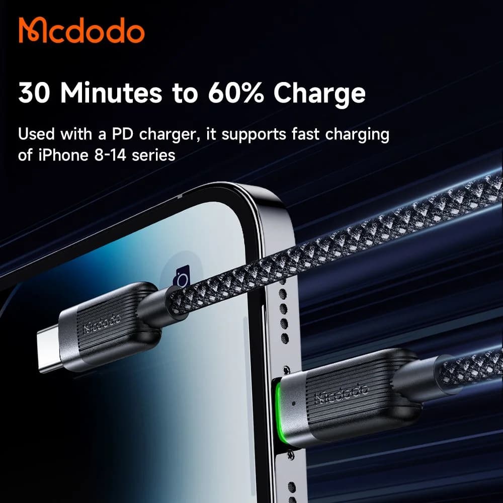 کابل شارژ مغناطیسی 36 وات 3 آمپر 1.2 متر Type-C به Lightning برند مک دودو مدل Mcdodo CA-2010 — تصویر ۸