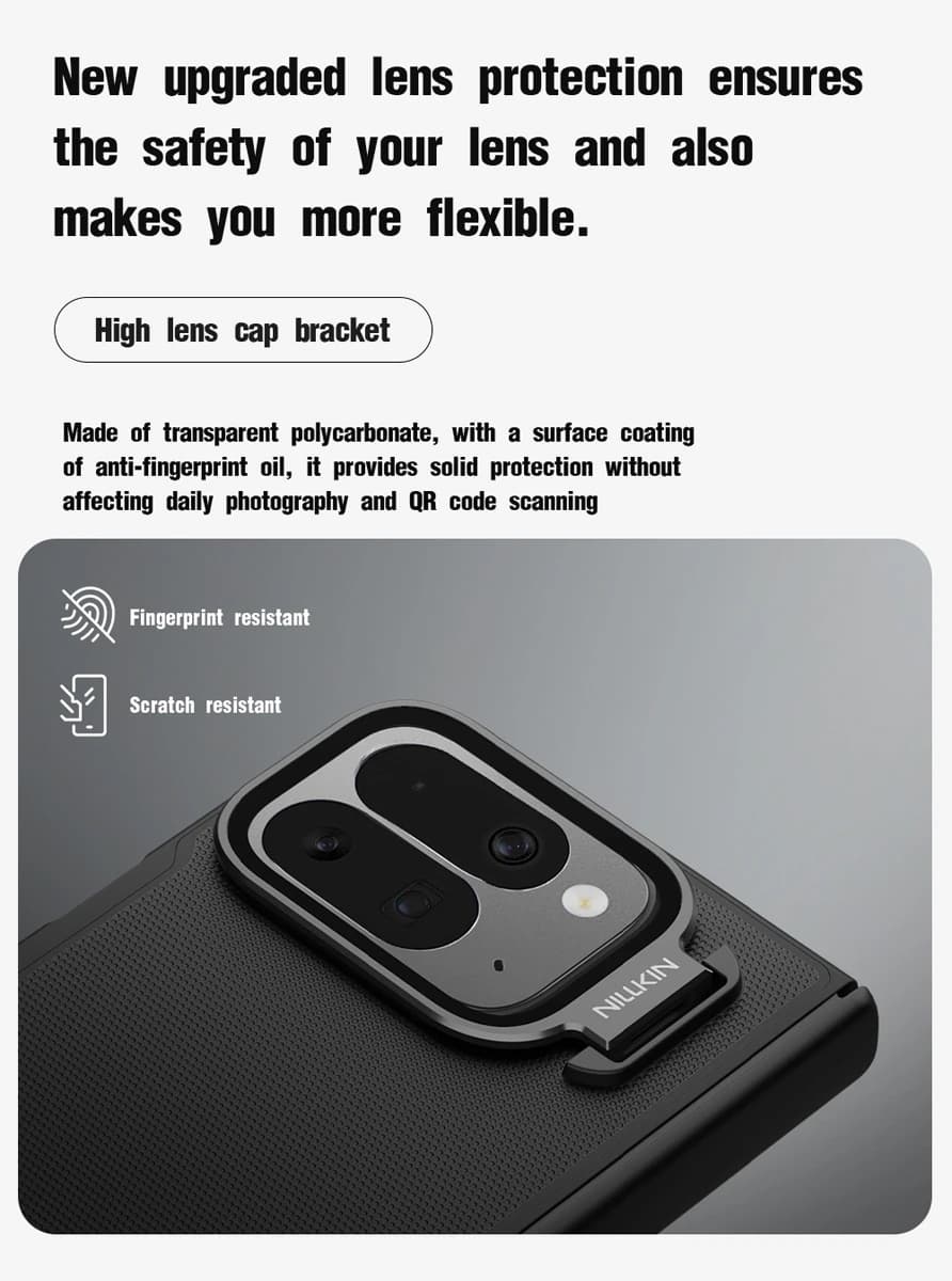 قاب کمرا استند شفاف Google Pixel 10 Pro Fold مارک نیلکین مدل Super Frosted Shield Fold — تصویر ۸