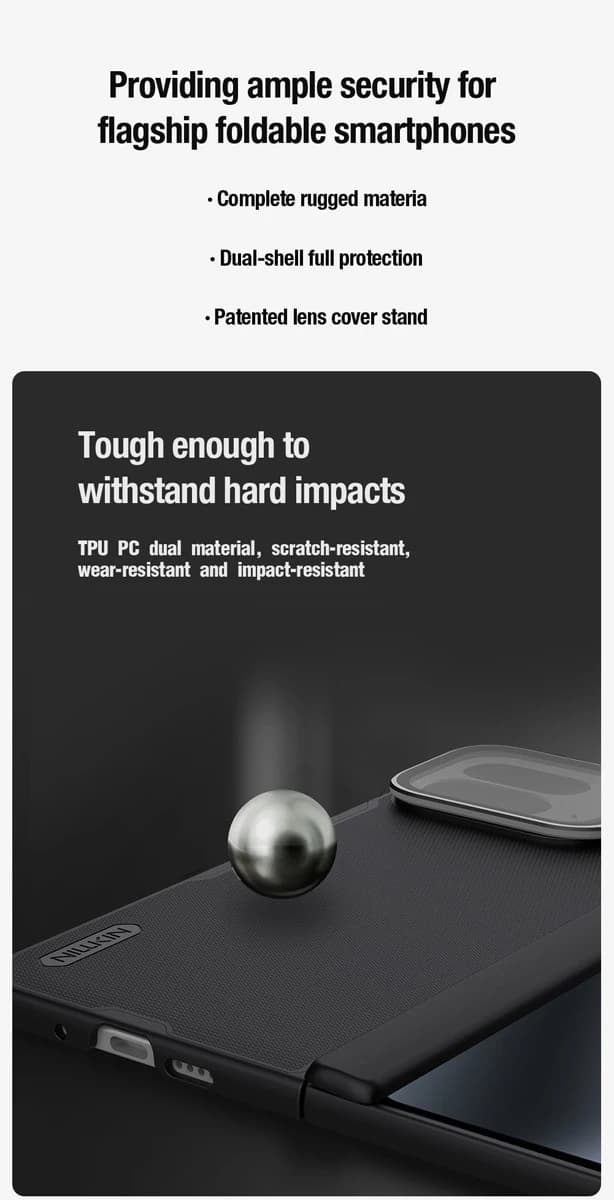 قاب مگنتی کمرا استند شفاف Google Pixel 10 Pro Fold مارک نیلکین مدل Super Frosted Shield Fold Magnetic — تصویر ۱۲