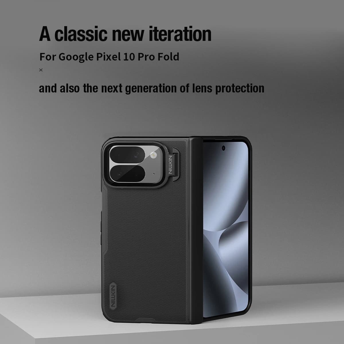 قاب مگنتی کمرا استند شفاف Google Pixel 10 Pro Fold مارک نیلکین مدل Super Frosted Shield Fold Magnetic — تصویر ۷