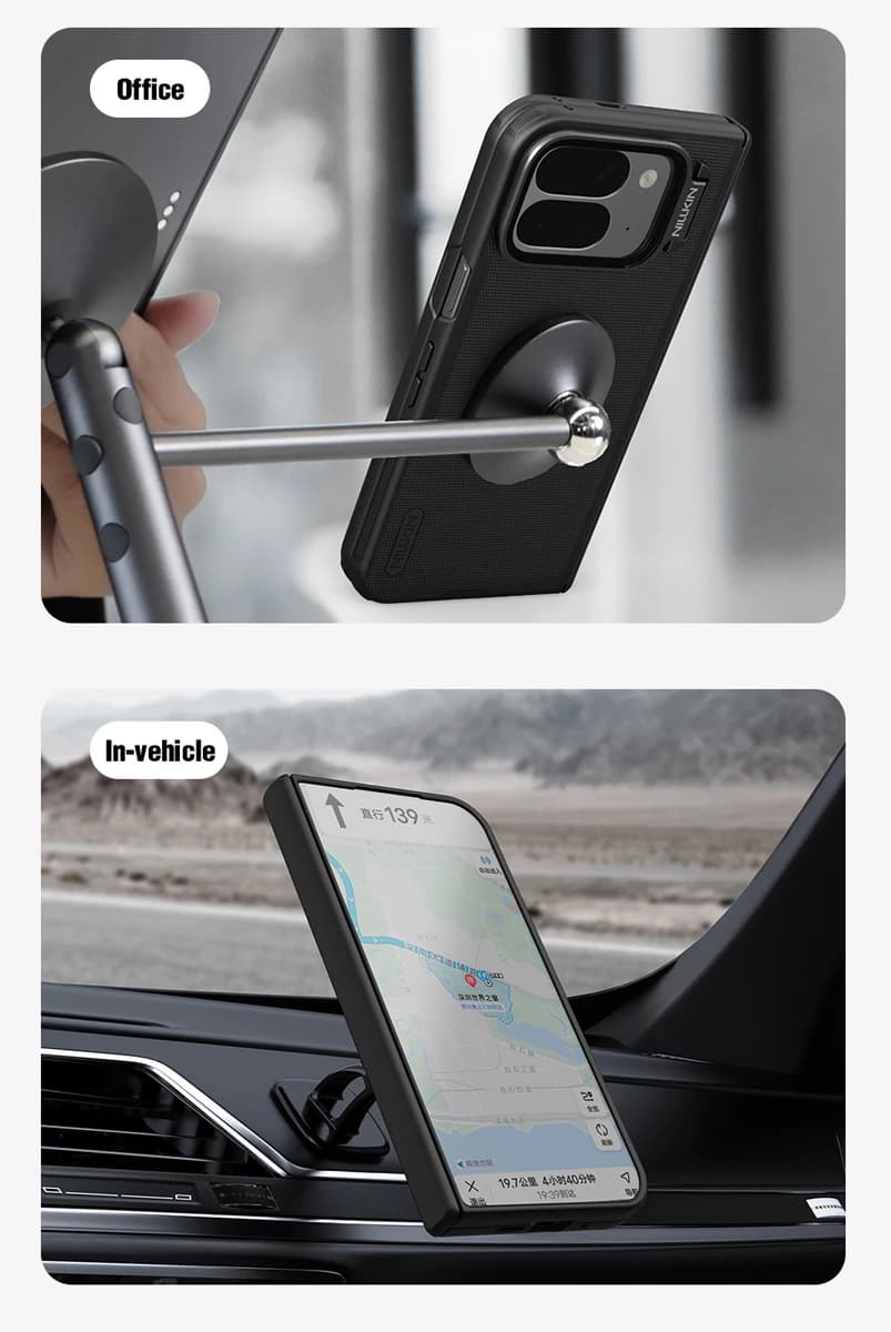 قاب مگنتی کمرا استند شفاف Google Pixel 10 Pro Fold مارک نیلکین مدل Super Frosted Shield Fold Magnetic — تصویر ۶