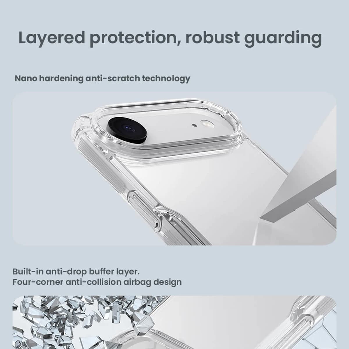 قاب شفاف iPhone 17 Air مارک نیلکین مدل Nature TPU Pro — تصویر ۲