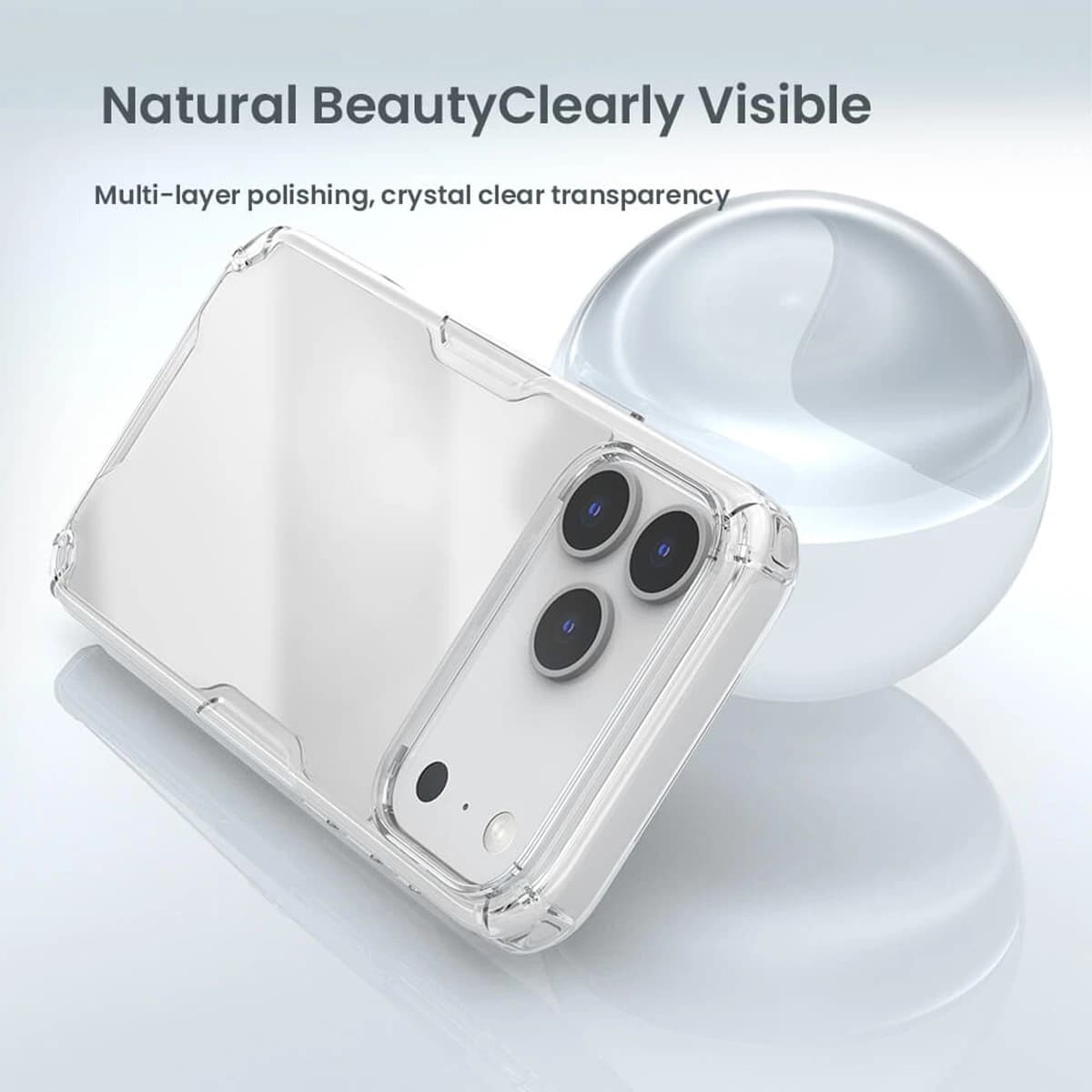 قاب شفاف iPhone 17 Pro Max مارک نیلکین مدل Nature TPU Pro — تصویر ۴