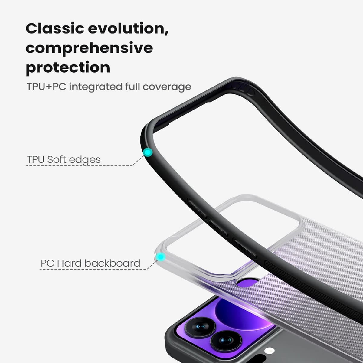 قاب ضدضربه دودی Xiaomi 17 Pro Max مارک نیلکین مدل Super Frosted Shield Pro Clear — تصویر ۷
