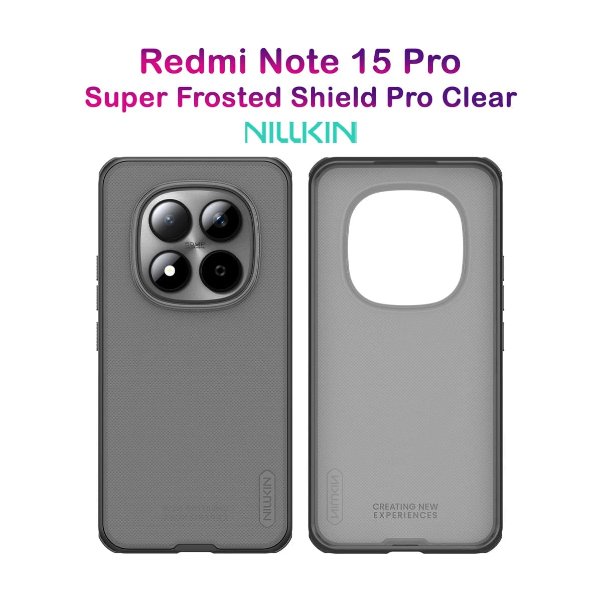 قاب ضدضربه دودی Xiaomi Redmi Note 15 Pro 5G مارک نیلکین مدل Super Frosted Shield Pro Clear
