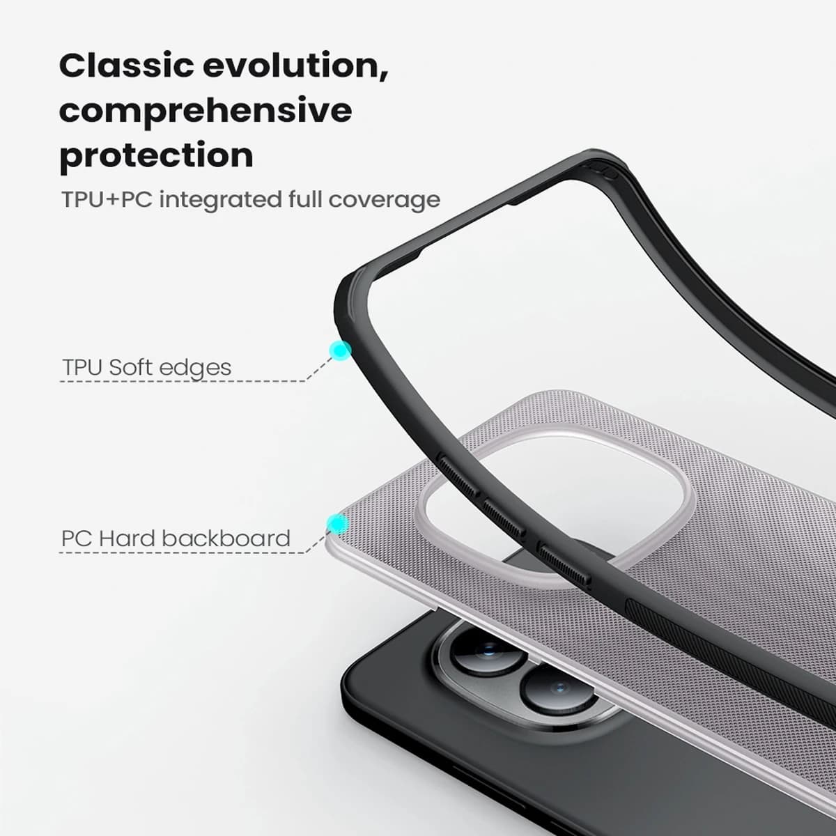 قاب ضدضربه دودی Xiaomi Redmi Note 15 Pro Plus مارک نیلکین مدل Super Frosted Shield Pro Clear — تصویر ۷