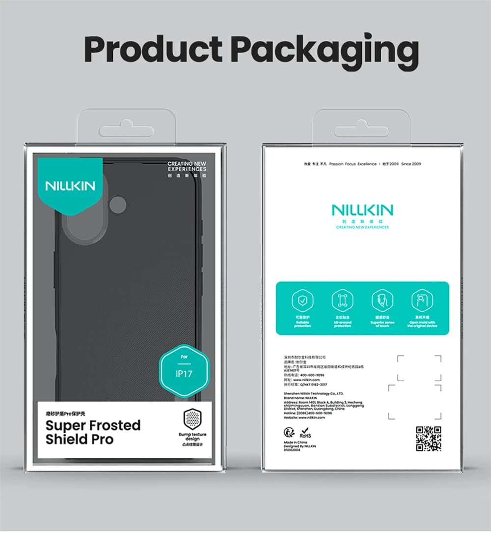 قاب دودی ضدضربه iPhone 17 مارک نیلکین مدل Super Frosted Shield Pro Clear — تصویر ۱۱