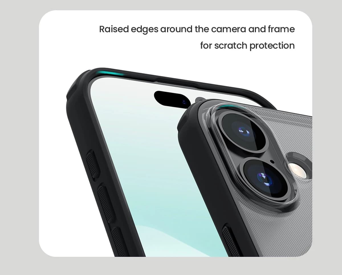 قاب دودی ضدضربه iPhone 17 مارک نیلکین مدل Super Frosted Shield Pro Clear — تصویر ۸