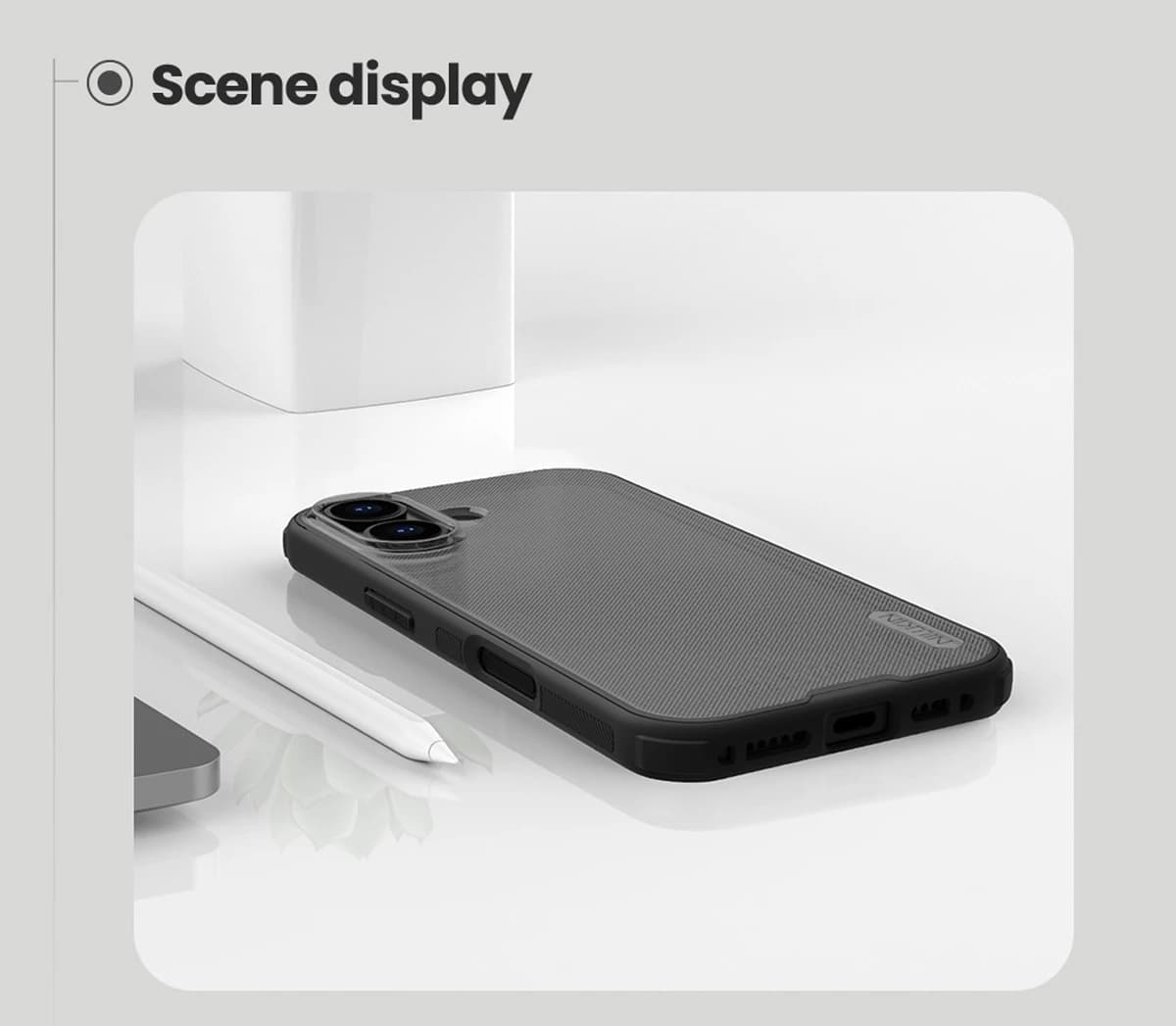 قاب دودی ضدضربه iPhone 17 مارک نیلکین مدل Super Frosted Shield Pro Clear — تصویر ۴