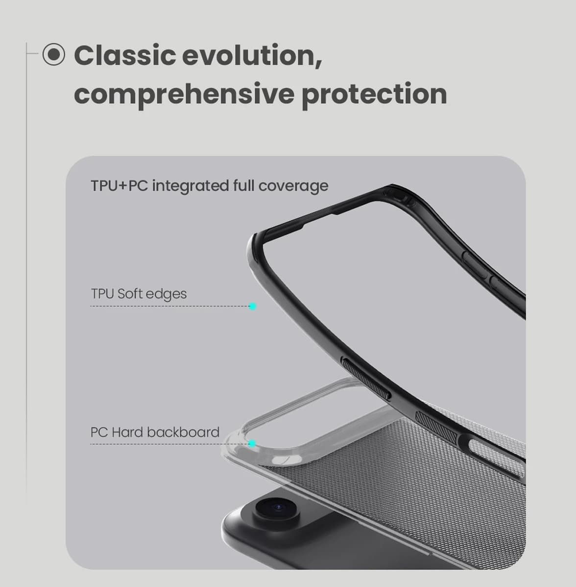 قاب دودی ضدضربه iPhone 17 Air مارک نیلکین مدل Super Frosted Shield Pro Clear — تصویر ۳