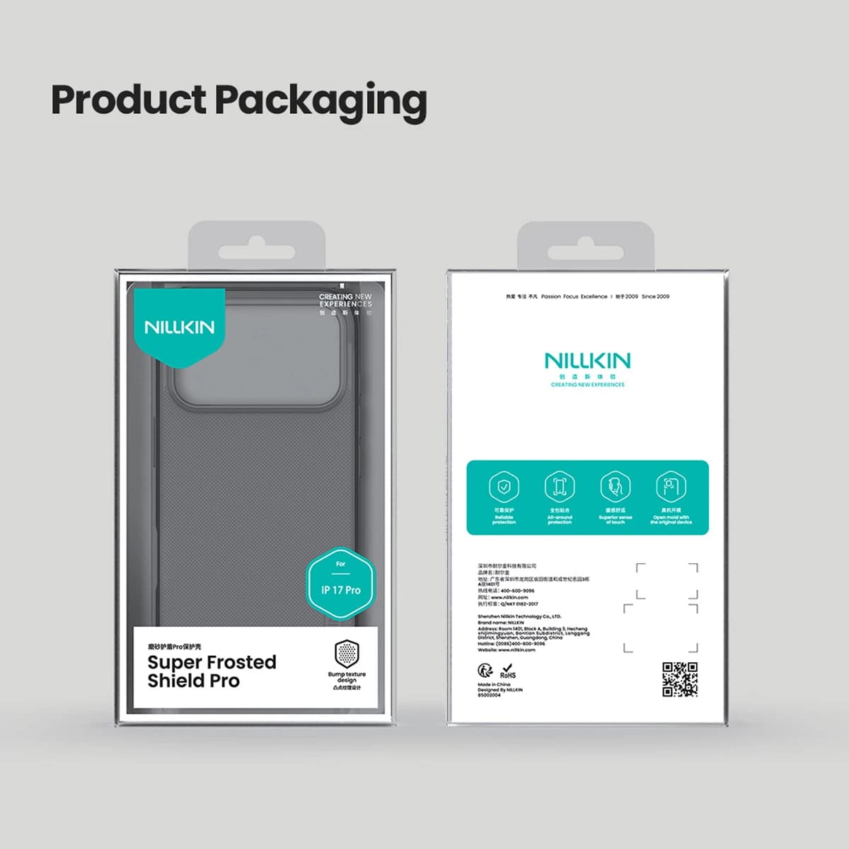 قاب دودی ضدضربه iPhone 17 Pro مارک نیلکین مدل Super Frosted Shield Pro Clear — تصویر ۲