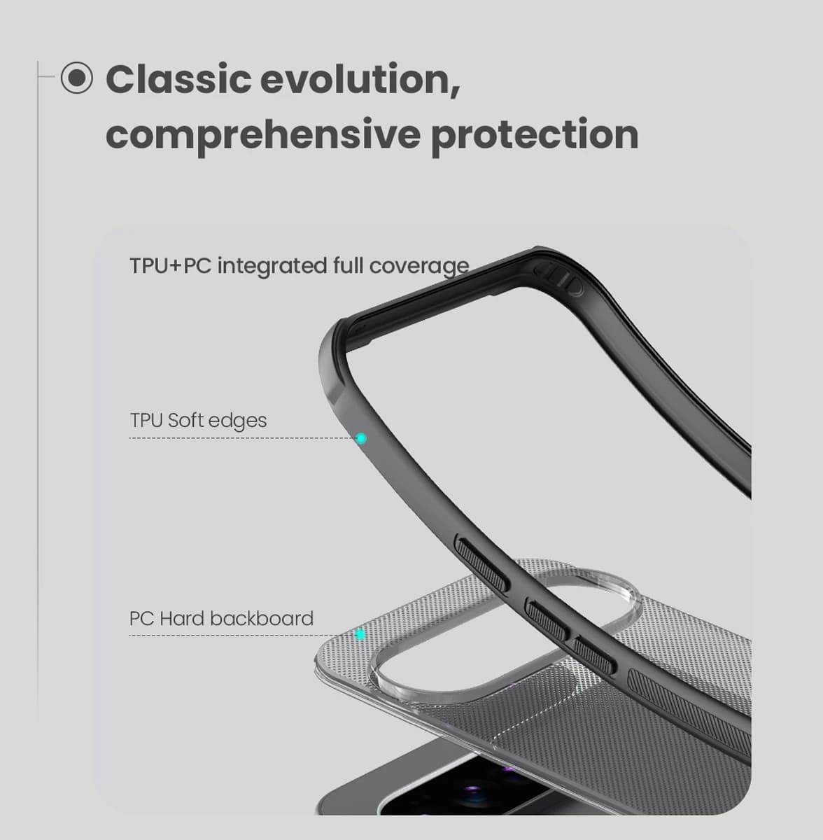 قاب ضدضربه دودی Google Pixel 10 Pro مارک نیلکین مدل Super Frosted Shield Pro Clear — تصویر ۳