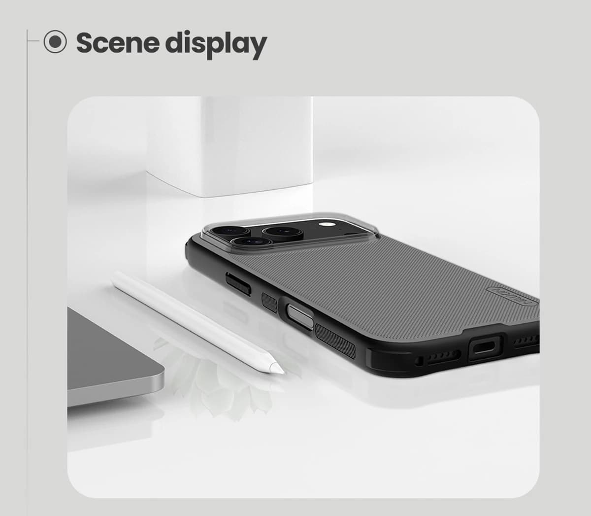 قاب دودی ضدضربه iPhone 17 Pro Max مارک نیلکین مدل Super Frosted Shield Pro Clear — تصویر ۴