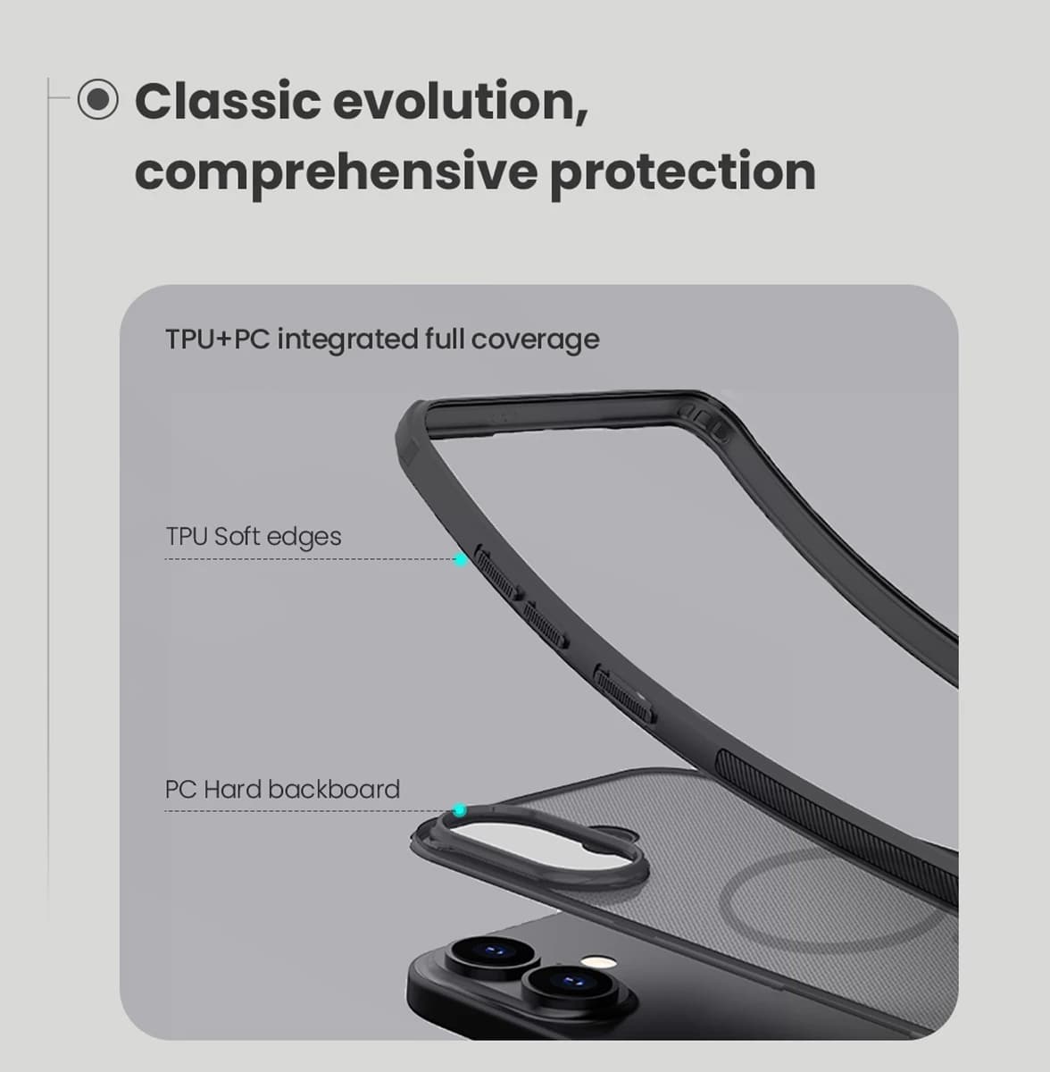 قاب دودی ضدضربه مگ سیف iPhone 17 مارک نیلکین مدل Super Frosted Shield Pro Clear Magnetic — تصویر ۱۰