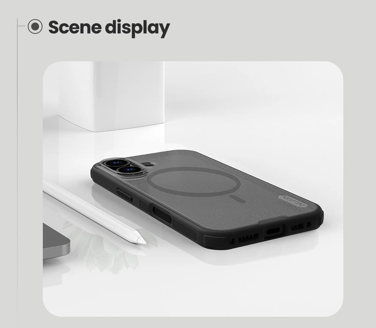 قاب دودی ضدضربه مگ سیف iPhone 17 مارک نیلکین مدل Super Frosted Shield Pro Clear Magnetic — تصویر ۴