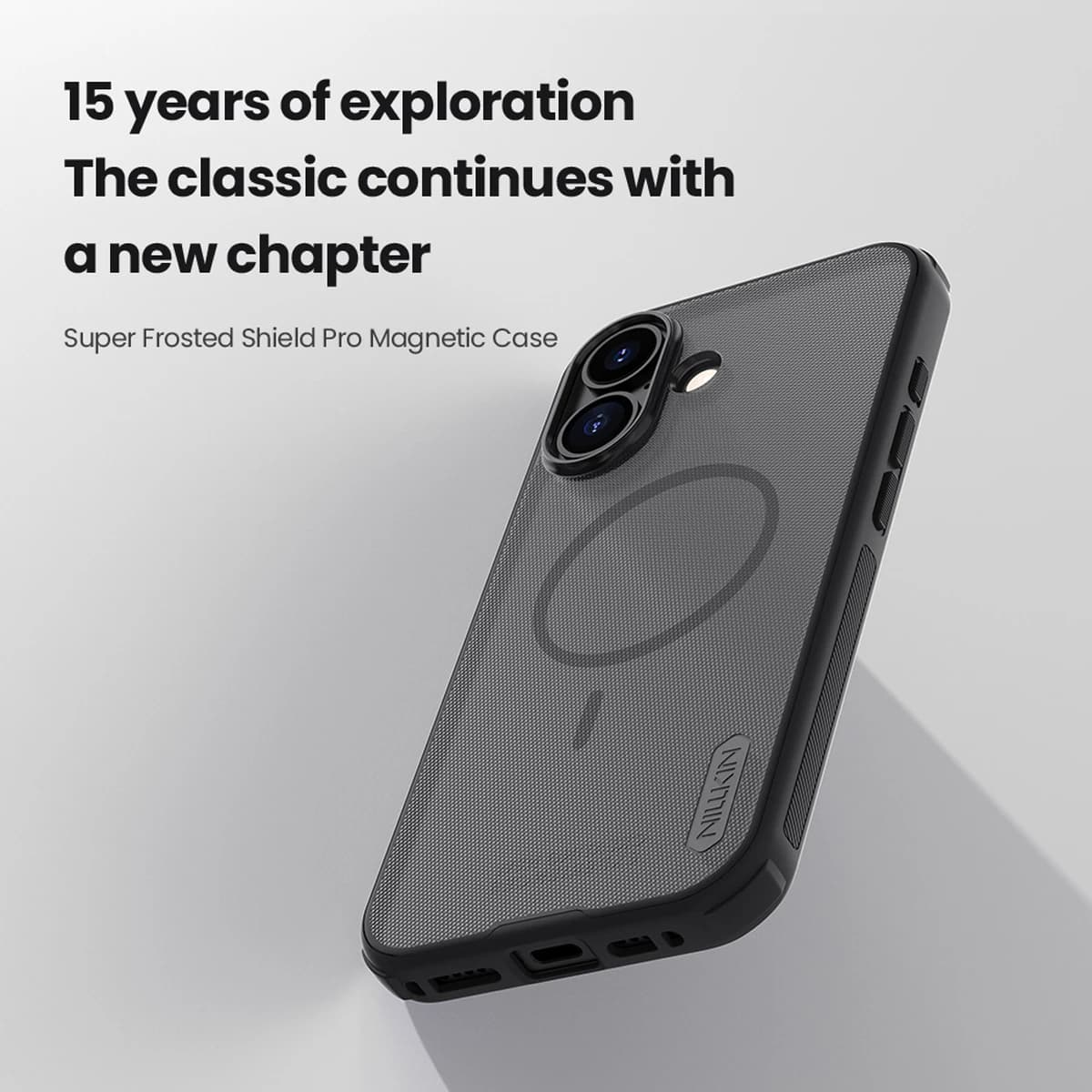 قاب دودی ضدضربه مگ سیف iPhone 17 مارک نیلکین مدل Super Frosted Shield Pro Clear Magnetic — تصویر ۶