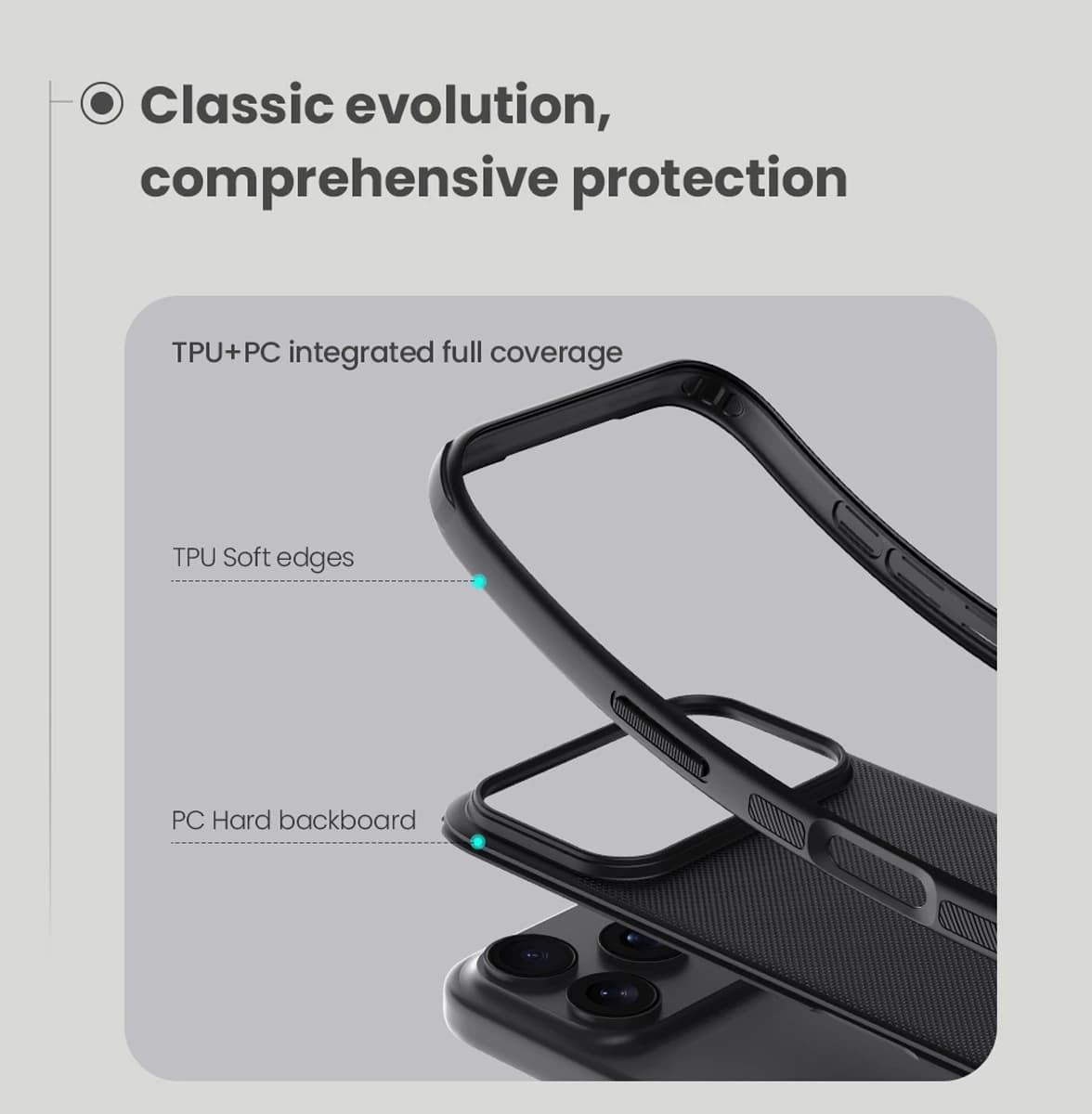 قاب ضد ضربه مگنتی iPhone 17 Pro Max مارک نیلکین مدل Super Frosted Shield Pro Magnetic — تصویر ۳