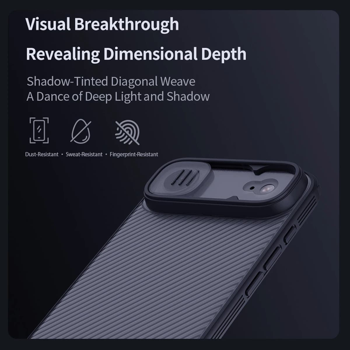 گارد ضد ضربه دودی iPhone 17 Air مارک نیلکین مدل Camshield Pro Clear — تصویر ۴