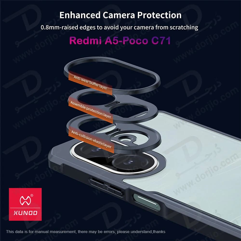 کریستال شیلد شفاف Xiaomi Poco C71 مارک XUNDD سری Beatle — تصویر ۱۲