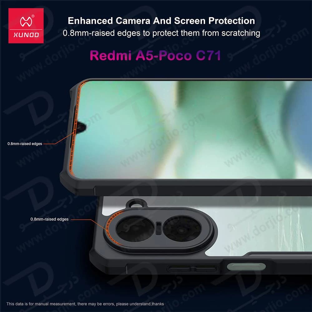 کریستال شیلد شفاف Xiaomi Poco C71 مارک XUNDD سری Beatle — تصویر ۶