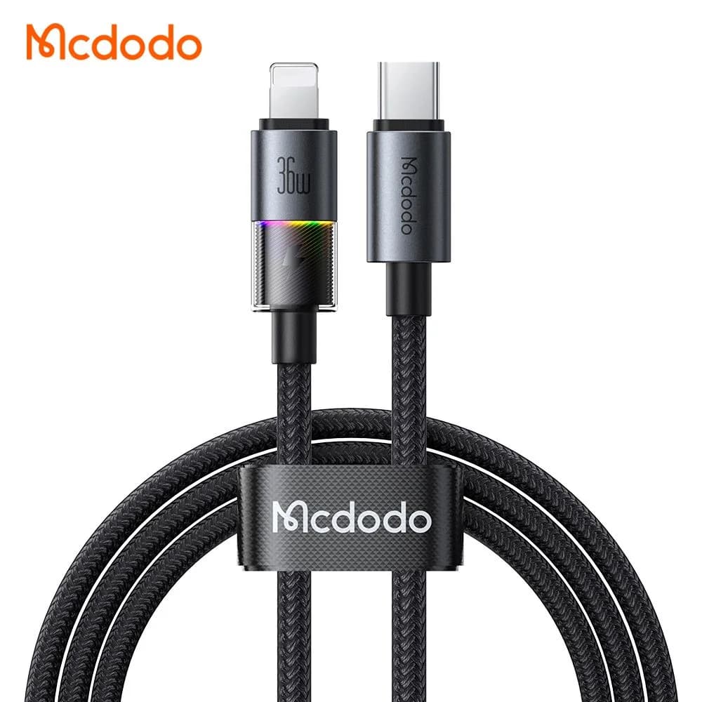 کابل شارژ 36وات 3 آمپر Type-c به Lightning رقص نور دار 1.2 متر برند مک دودو مدل Mcdodo CA-8190 — تصویر ۱۱