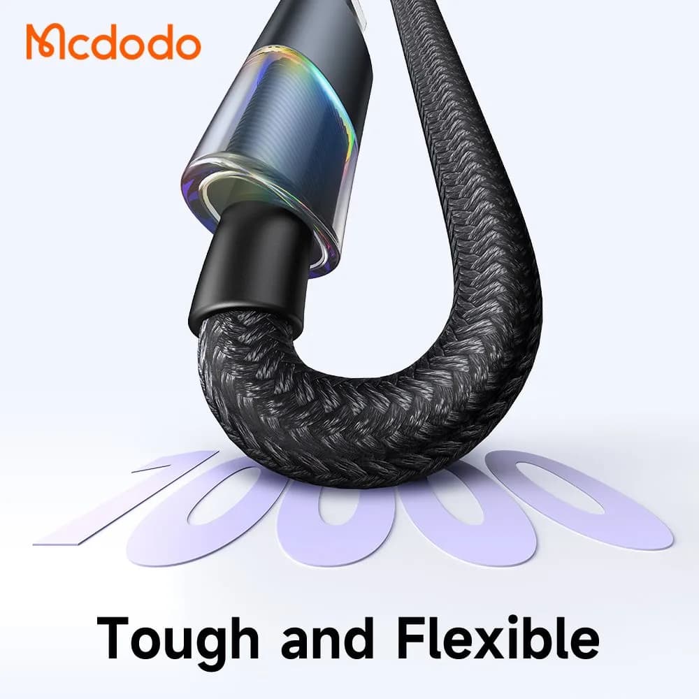 کابل شارژ 36وات 3 آمپر Type-c به Lightning رقص نور دار 1.2 متر برند مک دودو مدل Mcdodo CA-8190 — تصویر ۴