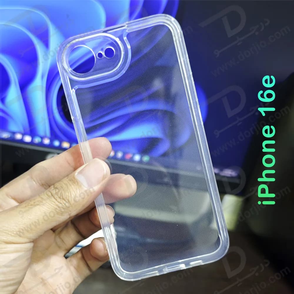 قاب ژله‌ای شفاف فول کاور iPhone 16e — تصویر ۴