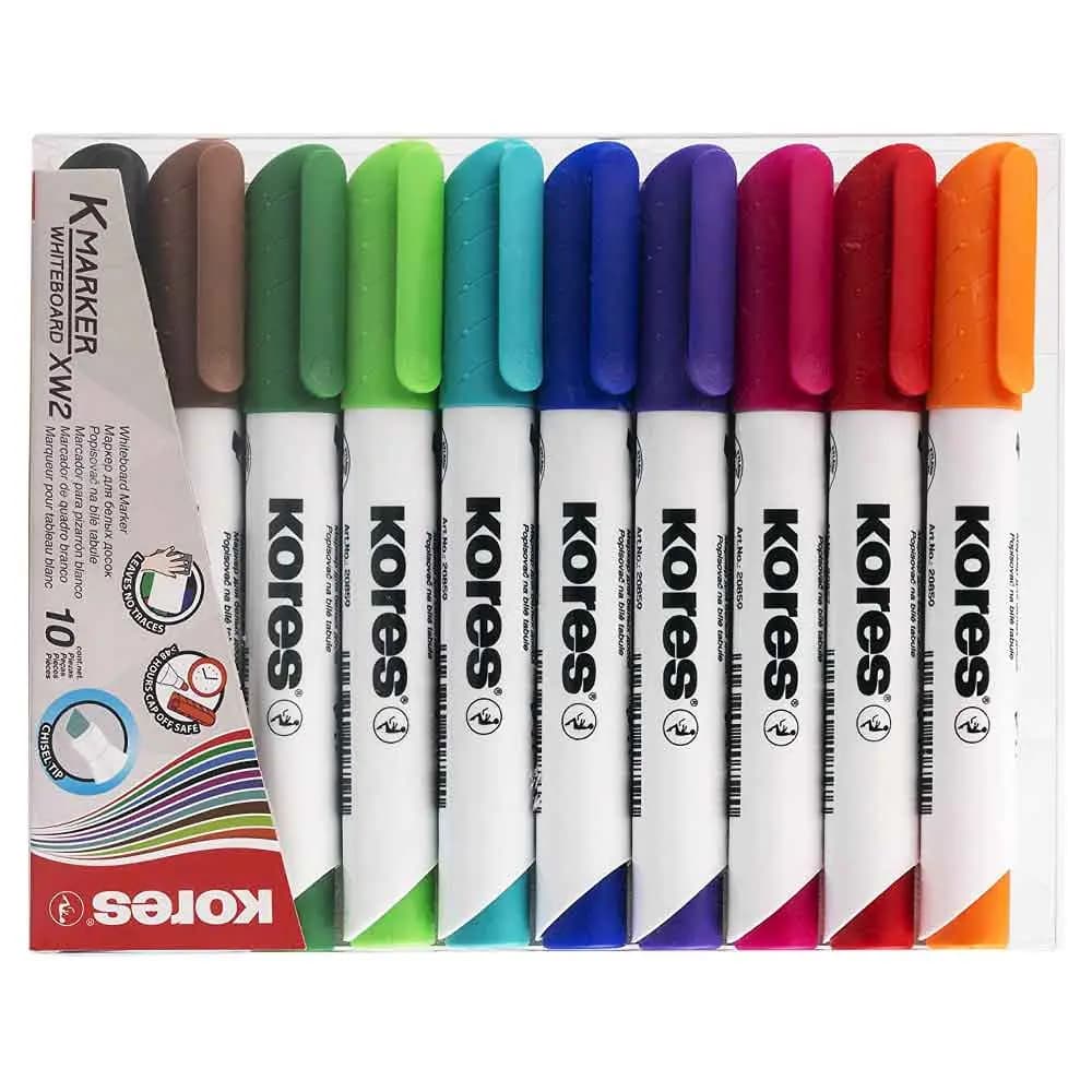 ماژیک وایت برد 10 رنگ کورس مدل Kores XW1