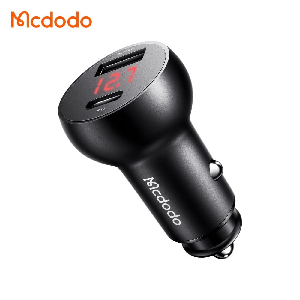 شارژر فندکی 2 پورت 30 وات 5 آمپر USB-A -Type-C دارای نمایشگر دیجیتالی برند مک دودو مدل Mcdodo CC-6810 — تصویر ۳