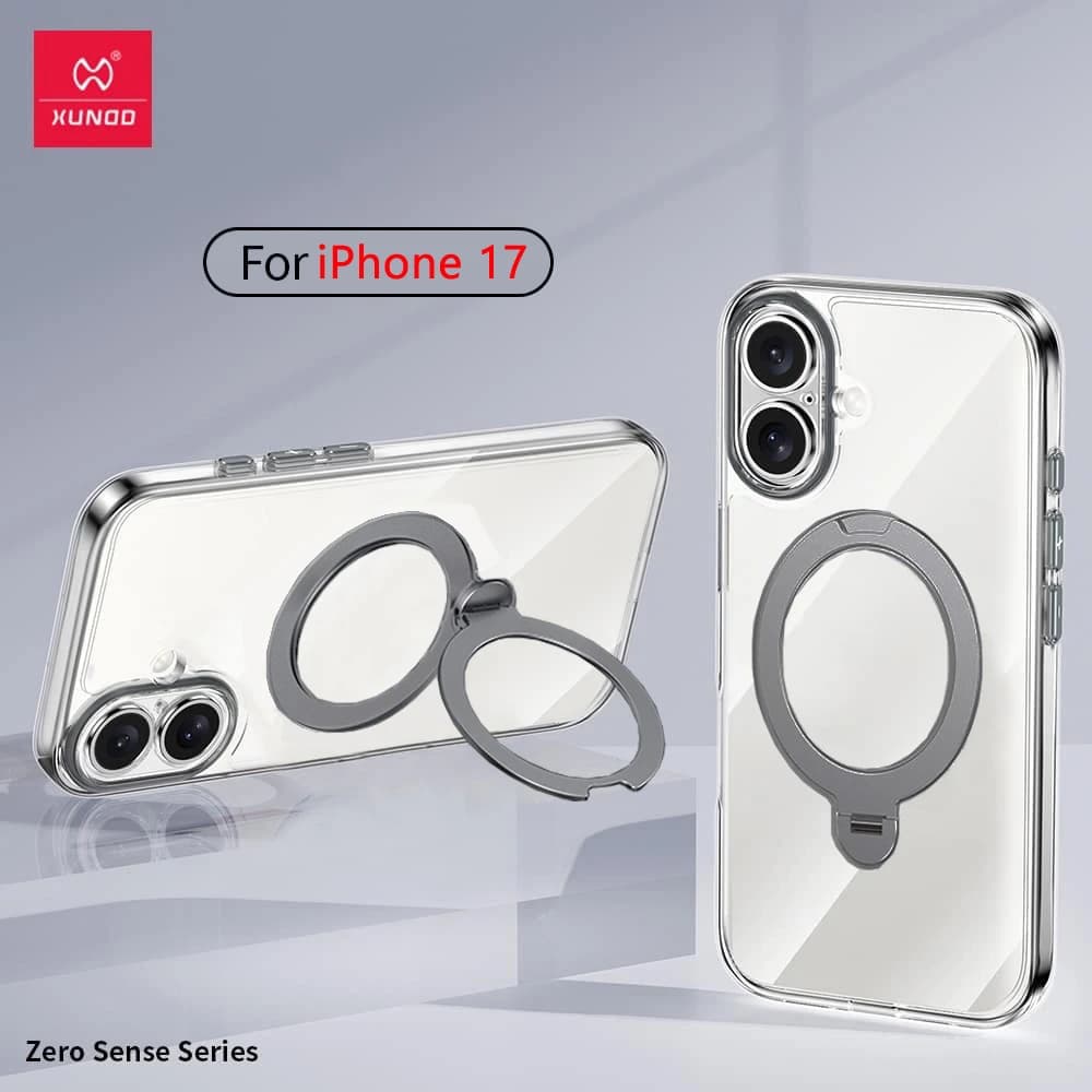 قاب شفاف رینگ استند مگنتی 360 درجه iPhone 17 مارک XUNDD سری Zero Sense — تصویر ۱۰