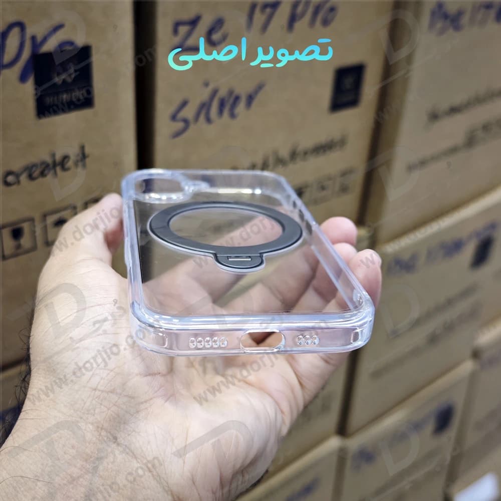 قاب شفاف رینگ استند مگنتی 360 درجه iPhone 17 مارک XUNDD سری Zero Sense — تصویر ۸