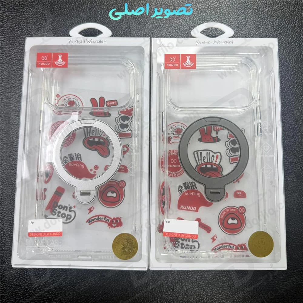 قاب شفاف رینگ استند مگنتی 360 درجه iPhone 17 Pro مارک XUNDD سری Zero Sense — تصویر ۳