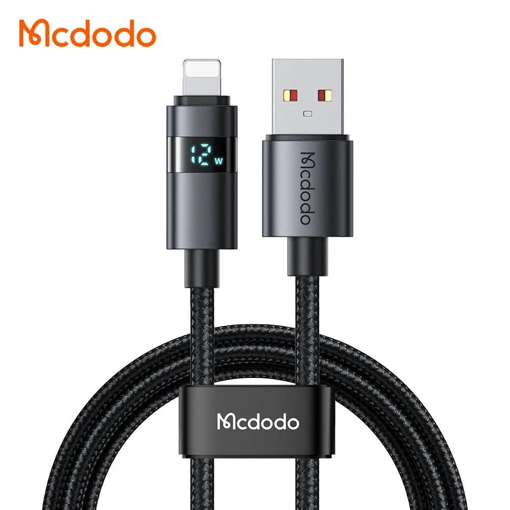 کابل شارژ 3 آمپر USB-A به Lightning نمایشگر دار 1.2 متر برند Mcdodo مدل Mcdodo CA-6490 — تصویر ۳