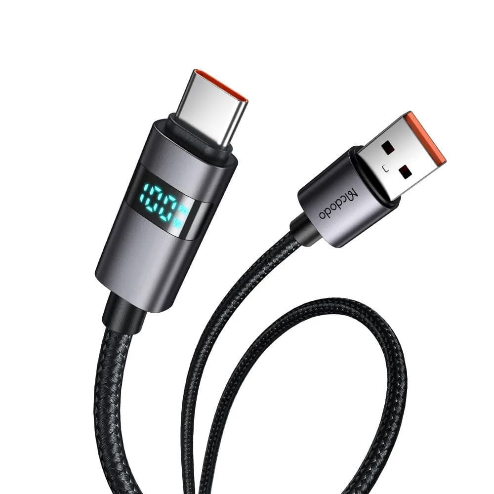 کابل شارژ 100وات 6 آمپر USB-A به Type-C نمایشگر دار 1.2 متر برند Mcdodo مدل CA-6520 — تصویر ۱۲
