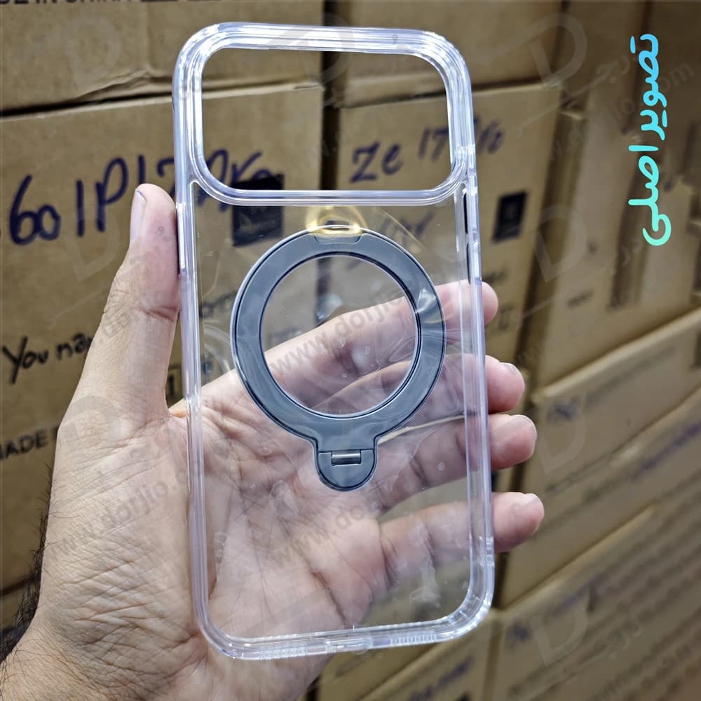 قاب شفاف رینگ استند مگنتی 360 درجه iPhone 17 Pro Max مارک XUNDD سری Zero Sense — تصویر ۸
