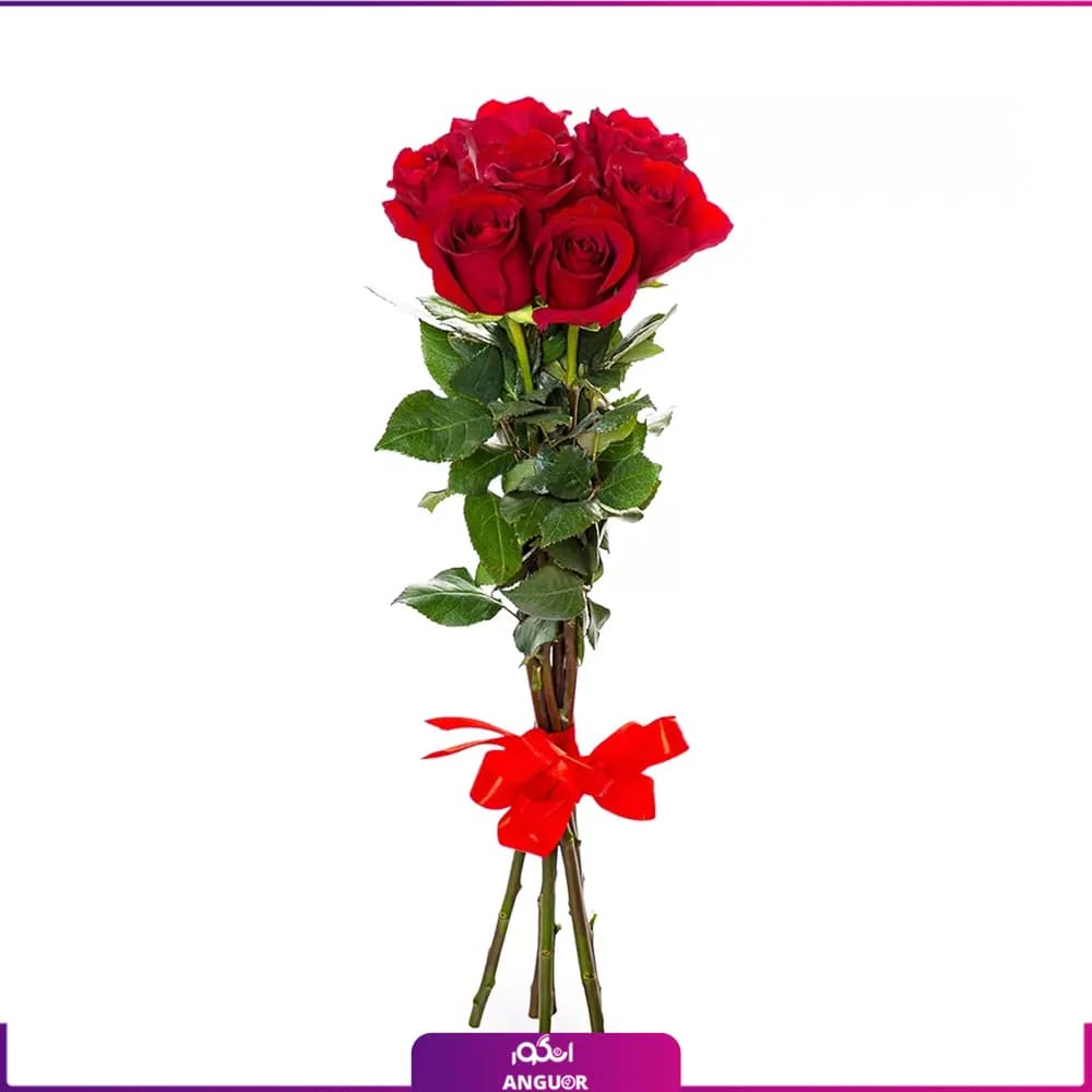 دسته گل رز قرمز 7 شاخه