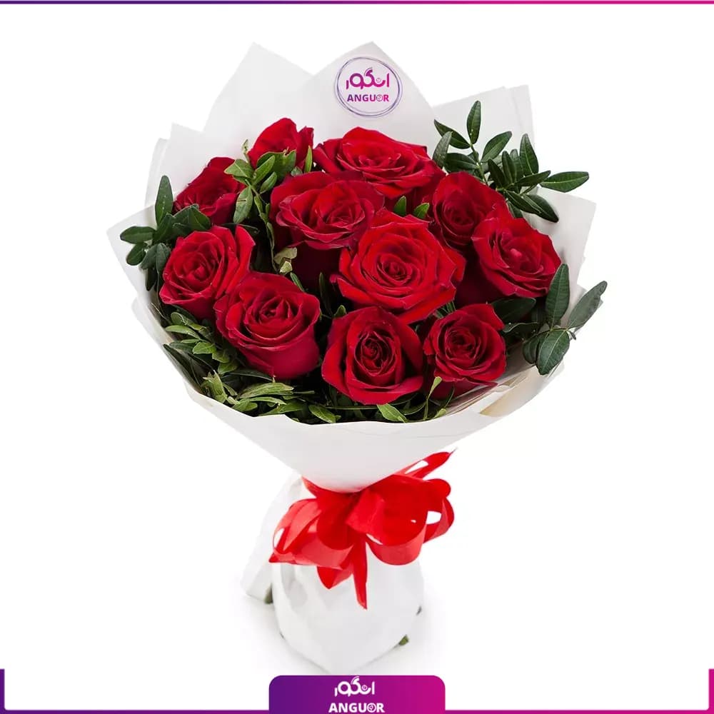 دسته گل رز قرمز 11 شاخه